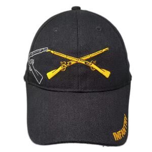 Kys Design CAP US Army Infantry Baseball Cap Black Yellow OS Hat Strapback Logo